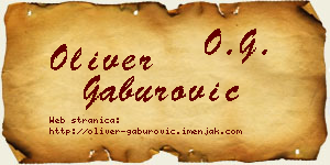 Oliver Gaburović vizit kartica